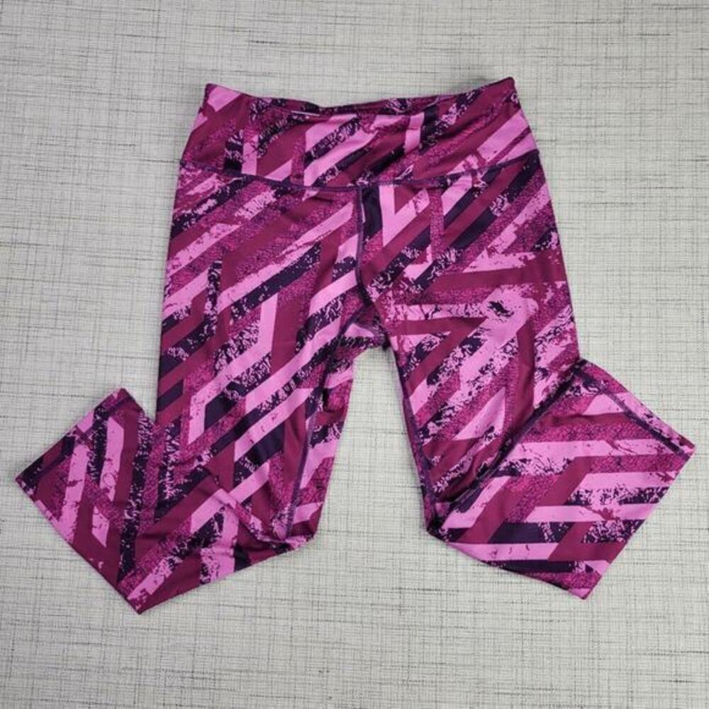 5/$25 HEAD Capri Cropped Leggings Pink Purple Abstract Large